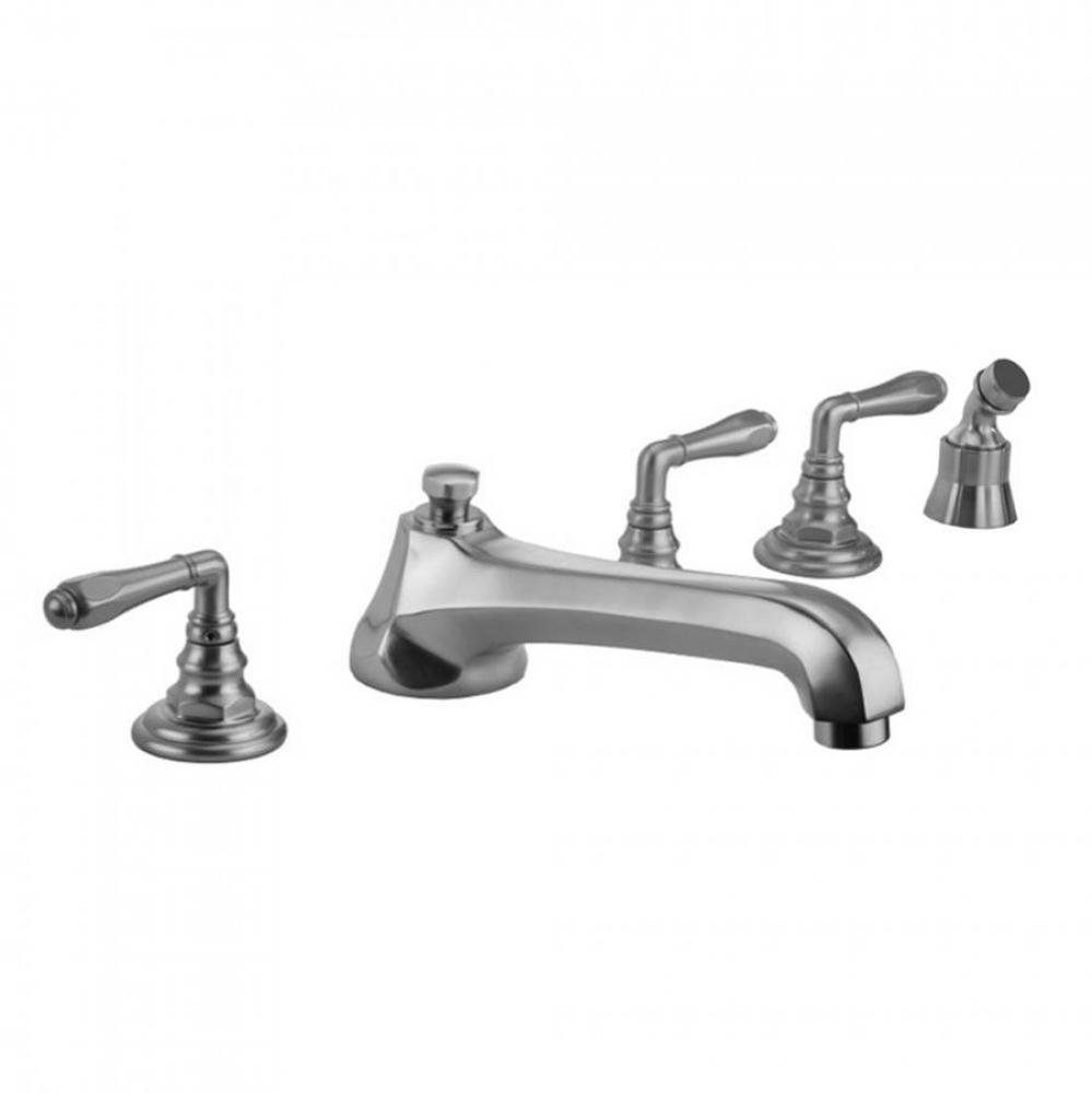 Westfield Roman Tub Set with Low Spout and Smooth Lever Handles and Angled Handshower Mount