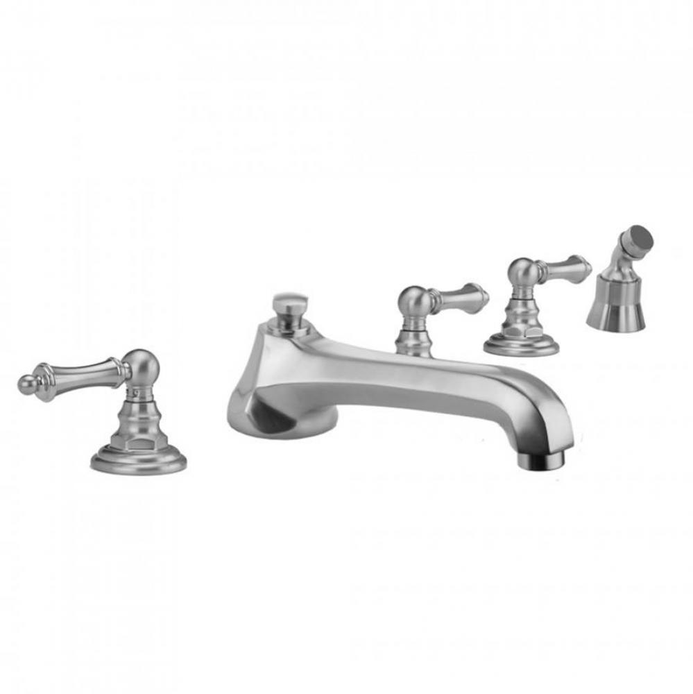 Westfield Roman Tub Set with Low Spout and Ball Lever Handles and Angled Handshower Mount