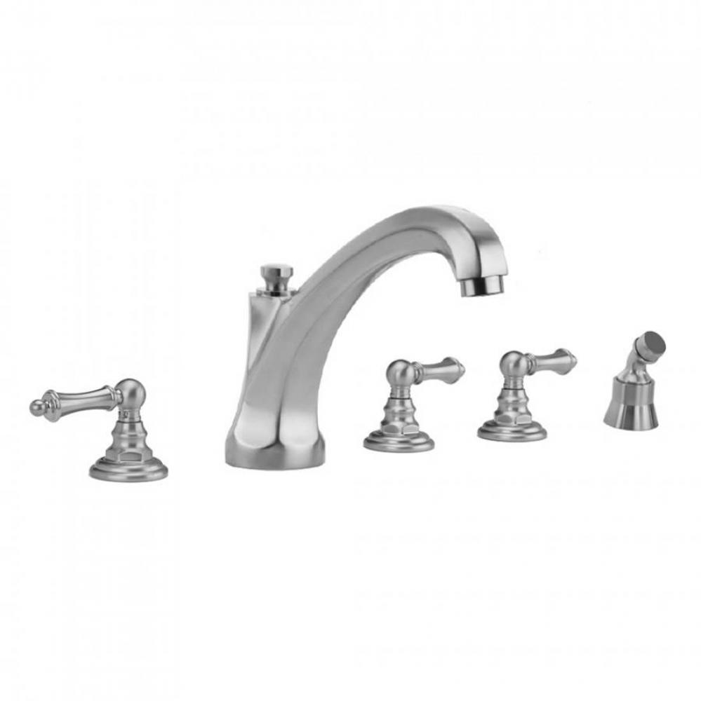 Westfield Roman Tub Set with High Spout and Ball Lever Handles and Angled Handshower Mount