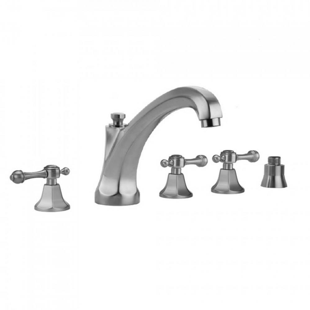 Astor Roman Tub Set with High Spout and Majesty Lever Handles and Straight Handshower Mount