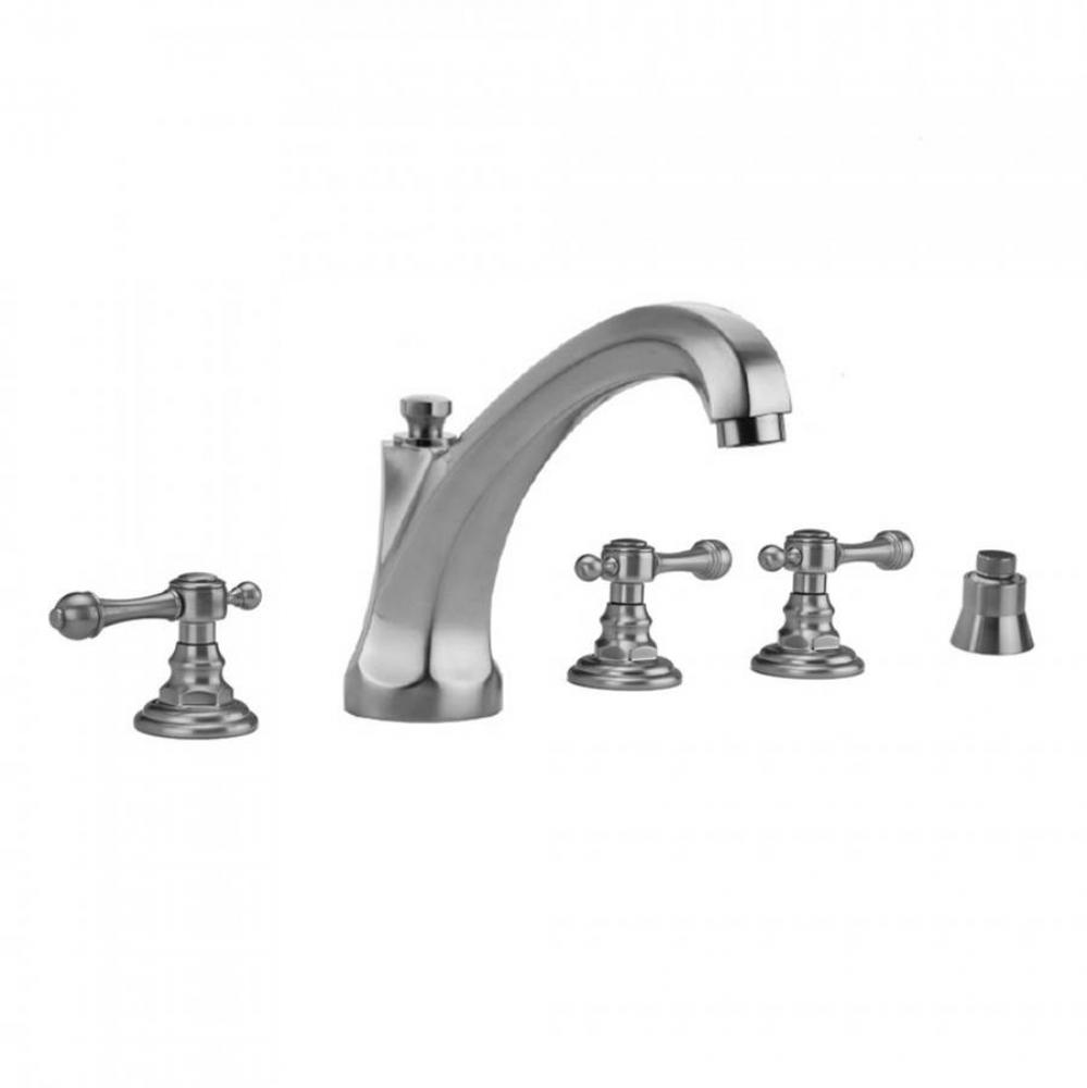 Westfield Roman Tub Set with High Spout and Majesty Lever Handles and Straight Handshower