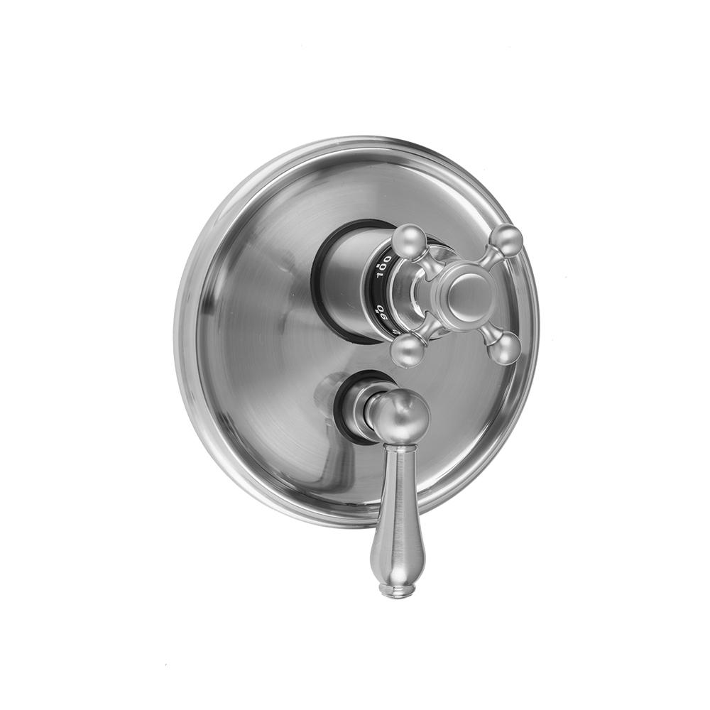 Round Step Plate with Ball Cross Thermostatic Valve and Regency Lever Volume Control Trim for 1/2&