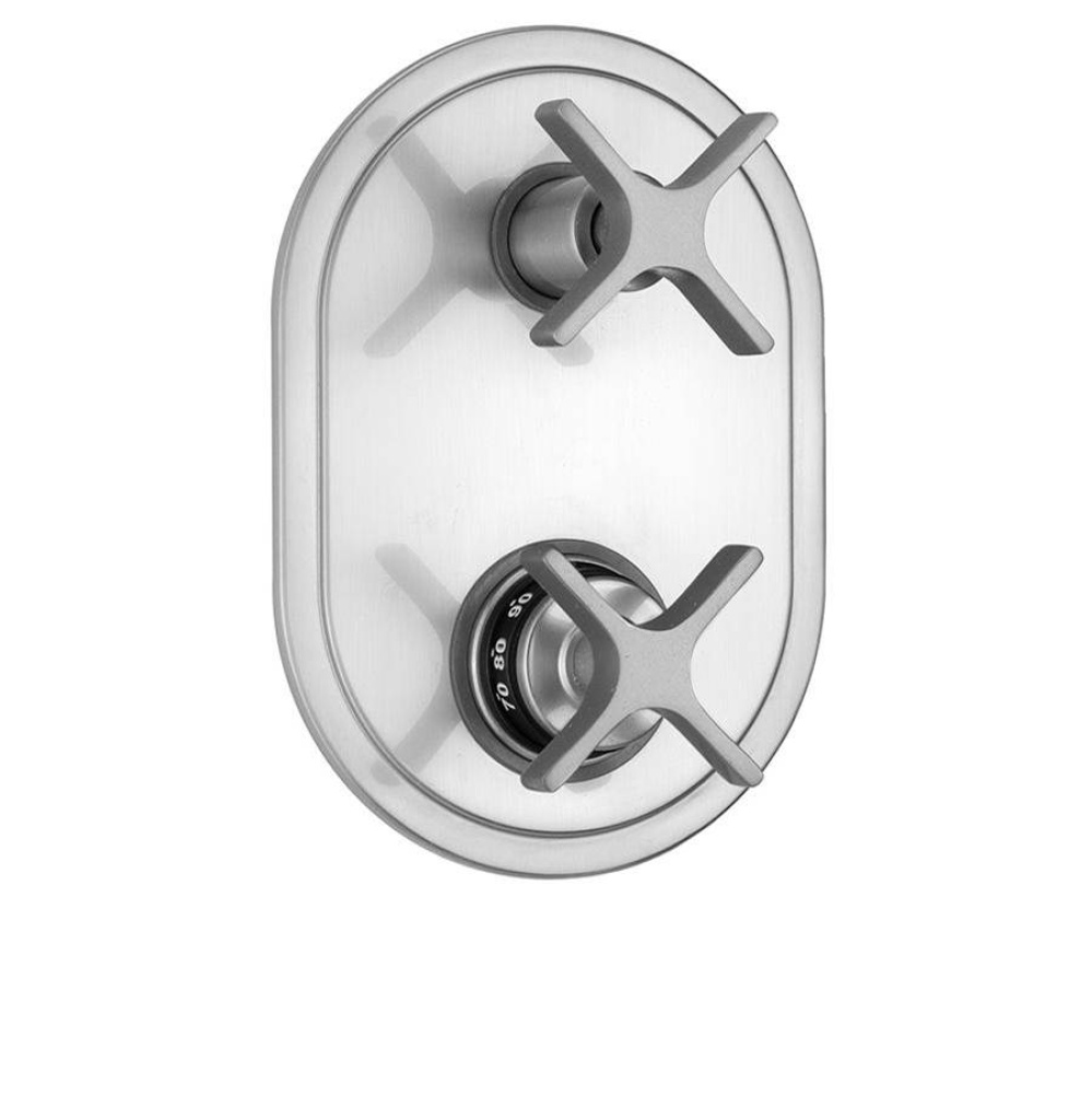 Oval Plate with Lila Cross Thermostatic Valve with Lila Cross Built-in 2-Way Or 3-Way Diverter/Vol