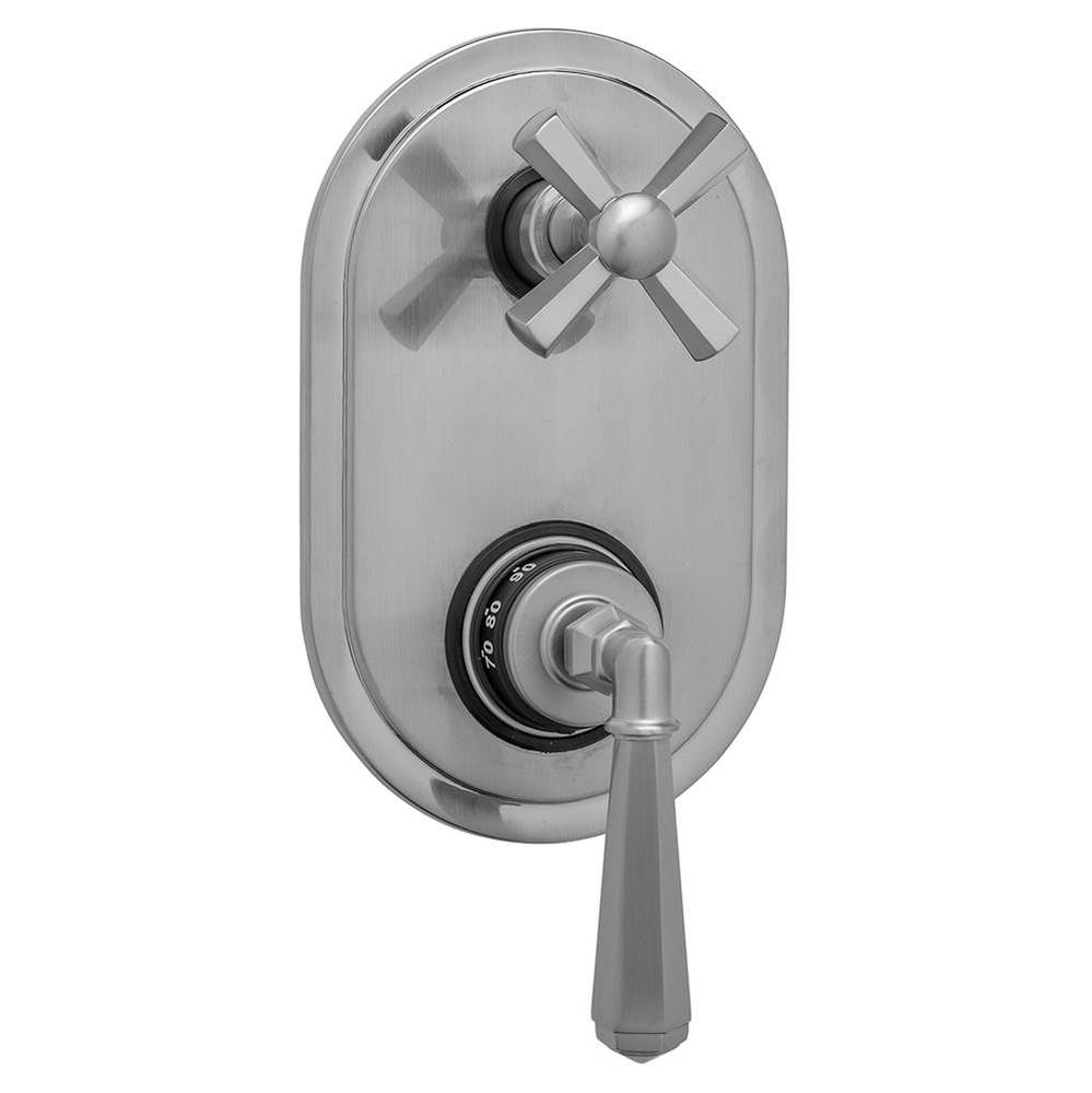 Oval Plate with Hex Lever Thermostatic Valve with Hex Cross Built-in 2-Way Or 3-Way Diverter/Volum