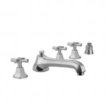 Jaclo 6970-T686-S-TRIM-PCH - Astor Roman Tub Set with Low Spout and Hex Cross Handles and Straight Handshower Mount