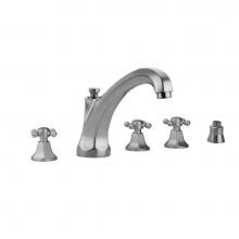 Jaclo 6972-T688-S-TRIM-PCH - Astor Roman Tub Set with High Spout and Ball Cross Handles and Straight Handshower Mount