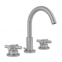 Jaclo 8880-T630-0.5-PCH - Uptown Contempo Faucet with Round Escutcheons & Low Contempo Cross Handles- 0.5 GPM