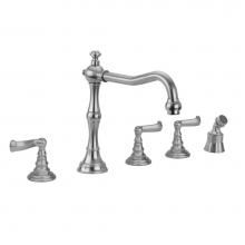 Jaclo 9930-T667-A-TRIM-PCH - Roaring 20's Roman Tub Set with Ribbon Lever Handles and Angled Handshower