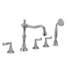 Jaclo 9930-T667-S-TRIM-PCH - Roaring 20's Roman Tub Set with Ribbon Lever Handles and Straight Handshower
