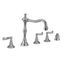 Jaclo 9930-T667-S-TRIM-PCH - Roaring 20's Roman Tub Set with Ribbon Lever Handles and Straight Handshower