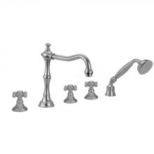 Jaclo 9930-T678-A-TRIM-PCH - Roaring 20's Roman Tub Set with Ball Cross Handles and Angled Handshower
