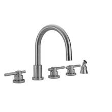 Jaclo 9980-T638-A-TRIM-PCH - Contempo Roman Tub Set with Peg Lever Handles and Angled Handshower