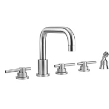 Jaclo 9982-T638-A-TRIM-PCH - Contempo Downtown Roman Tub Set with Peg Lever Handles and Angled Handshower Holder