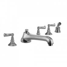Jaclo 6970-T667-A-TRIM-PCH - Westfield Roman Tub Set with Low Spout and Ribbon Lever Handles and Angled Handshower Mount
