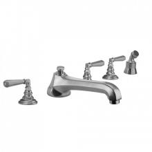 Jaclo 6970-T675-A-TRIM-PCH - Westfield Roman Tub Set with Low Spout and Hex Lever Handles and Angled Handshower Mount