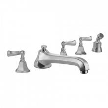 Jaclo 6970-T687-A-TRIM-PCH - Astor Roman Tub Set with Low Spout and Ribbon Lever Handles and Angled Handshower Mount