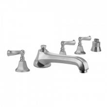 Jaclo 6970-T687-S-TRIM-PCH - Astor Roman Tub Set with Low Spout and Ribbon Lever Handles and Straight Handshower Mount