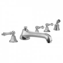 Jaclo 6970-T689-A-TRIM-PCH - Astor Roman Tub Set with Low Spout and Ball Lever Handles and Angled Handshower Mount