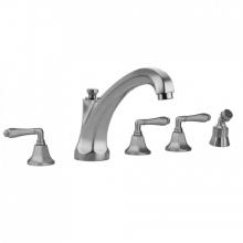 Jaclo 6972-T684-A-TRIM-PCH - Astor Roman Tub Set with High Spout and Smooth Lever Handles and Angled Handshower Mount