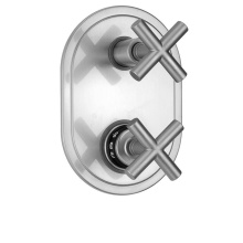 Jaclo T8361-TRIM-PCH - Oval Plate with Contempo Slim Cross Thermostatic Valve with Contempo Slim Cross Built-in 2-Way Or