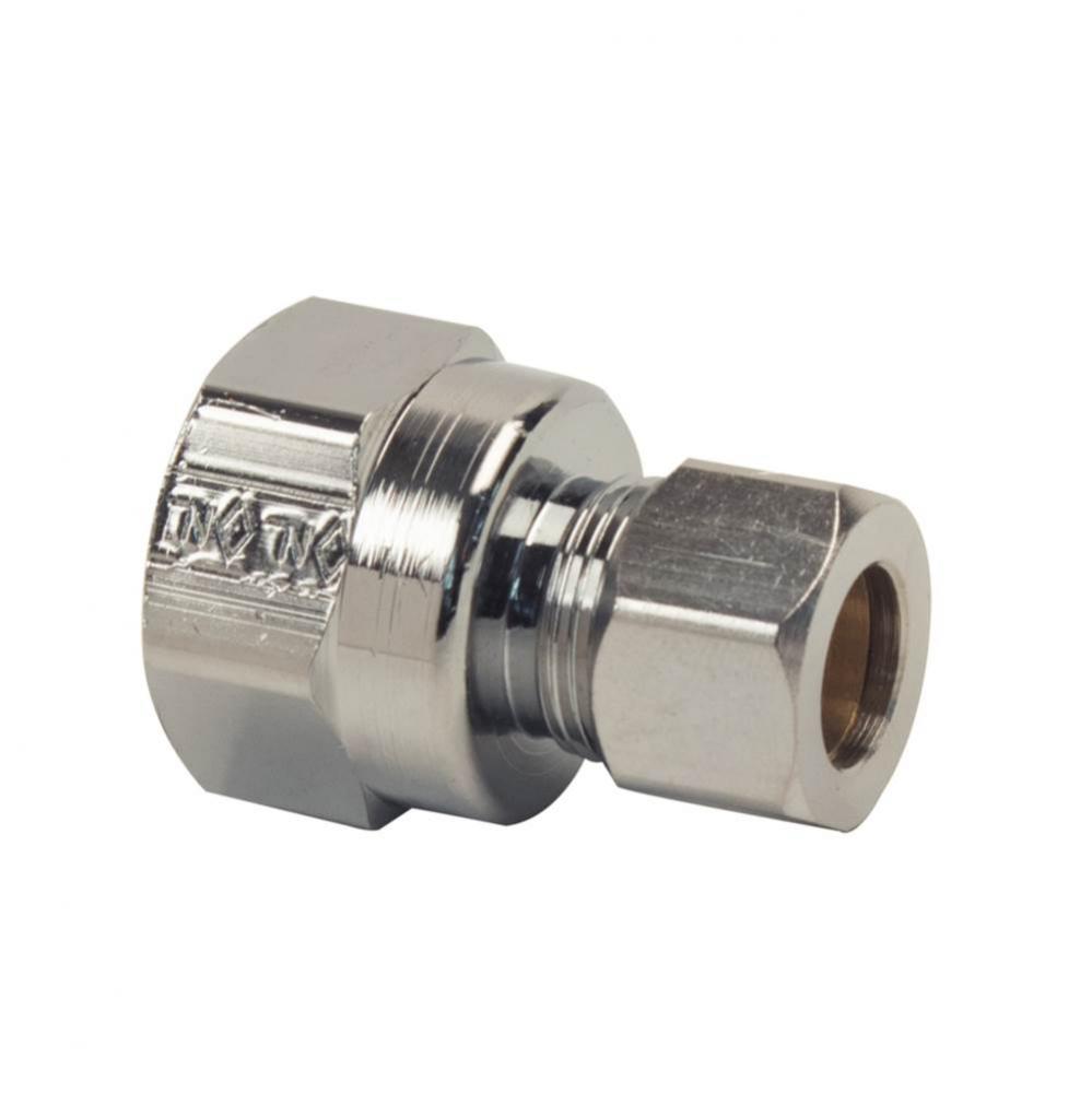 COMPRESSION FEMALE REDUCING ADAPTOR, 3/8'' OD TUBE, DRILL THROUGH (NO TUBE STOP) X 1/2&a