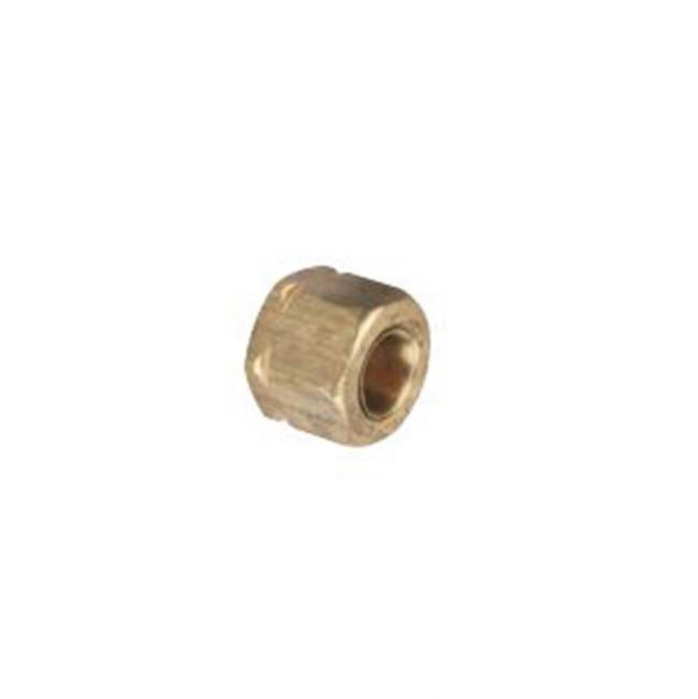 COMPRESSION NUT WITH CAPTIVE BRASS SLEEVE , 1/4'' OD TUBE