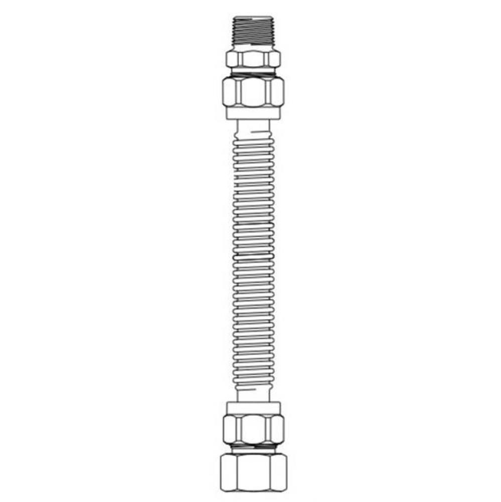 CSS GAS CONN 1/2'' OD NUT X NUT X 28'' NON CSA