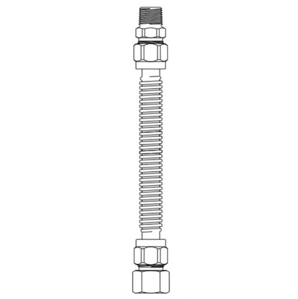 CSS GAS CONN 3/8'' OD NUT X NUT X 16'' NON CSA