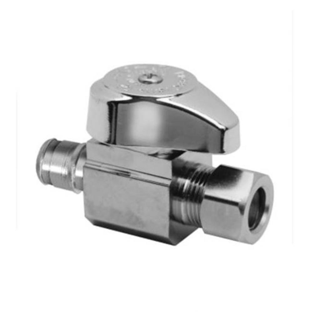 1/4-Turn Straight Stop Valve, 1/2'' Nominal Cold Expansionx3/8'' OD Compressio