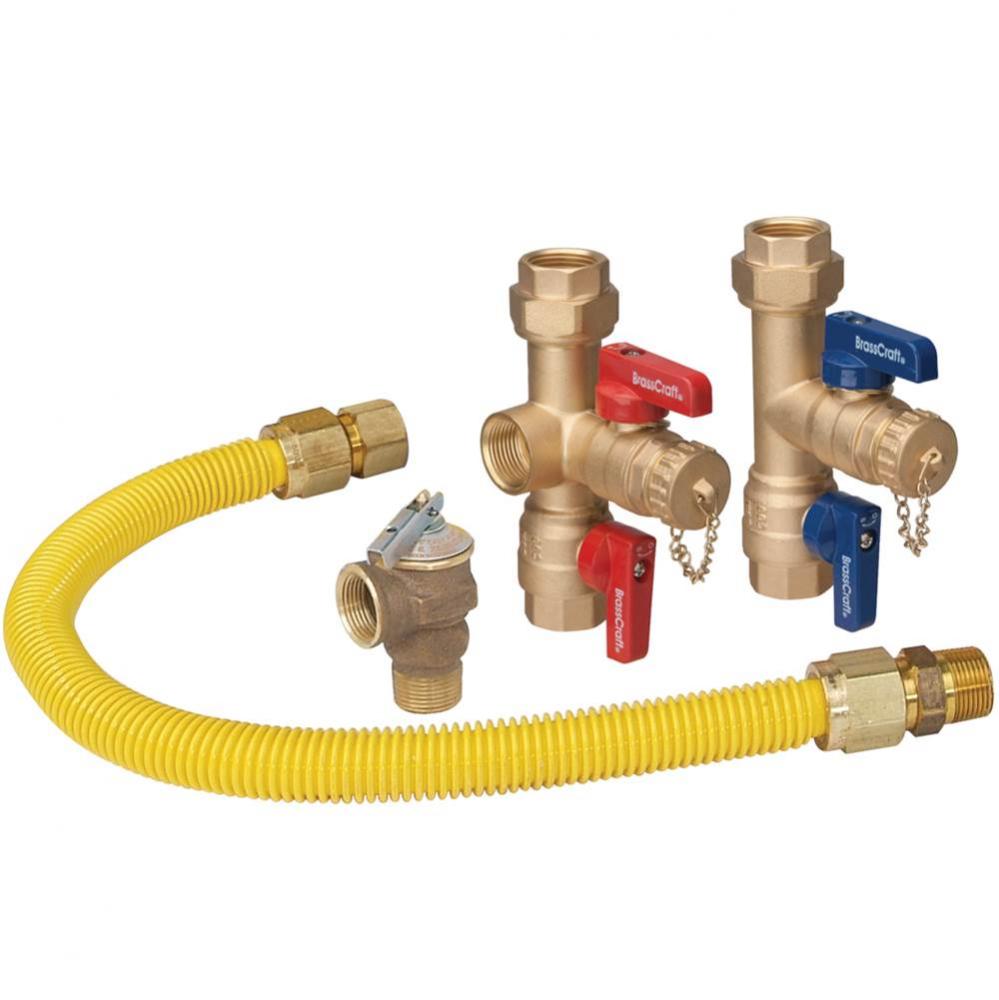 IPS X IPS SERVICE VALVE KIT INCL 3/4'' ID X 18'' COATED GAS CONNECTOR and PRES