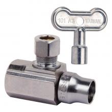 Brasscraft KTSR17X C - 1/4 TURN BALL SUPPLY STOP W/ LOOSE KEY - ANGLE - 1/2'' FIP X 3/8'' OD COMP