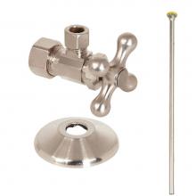 Brasscraft XCR1920AX NS - SPF FAUCET SUP. KIT - 1/4 TURN - ANG- 1/2'' NOM COMP X 3/8'' OD COMP  W/ SHALL
