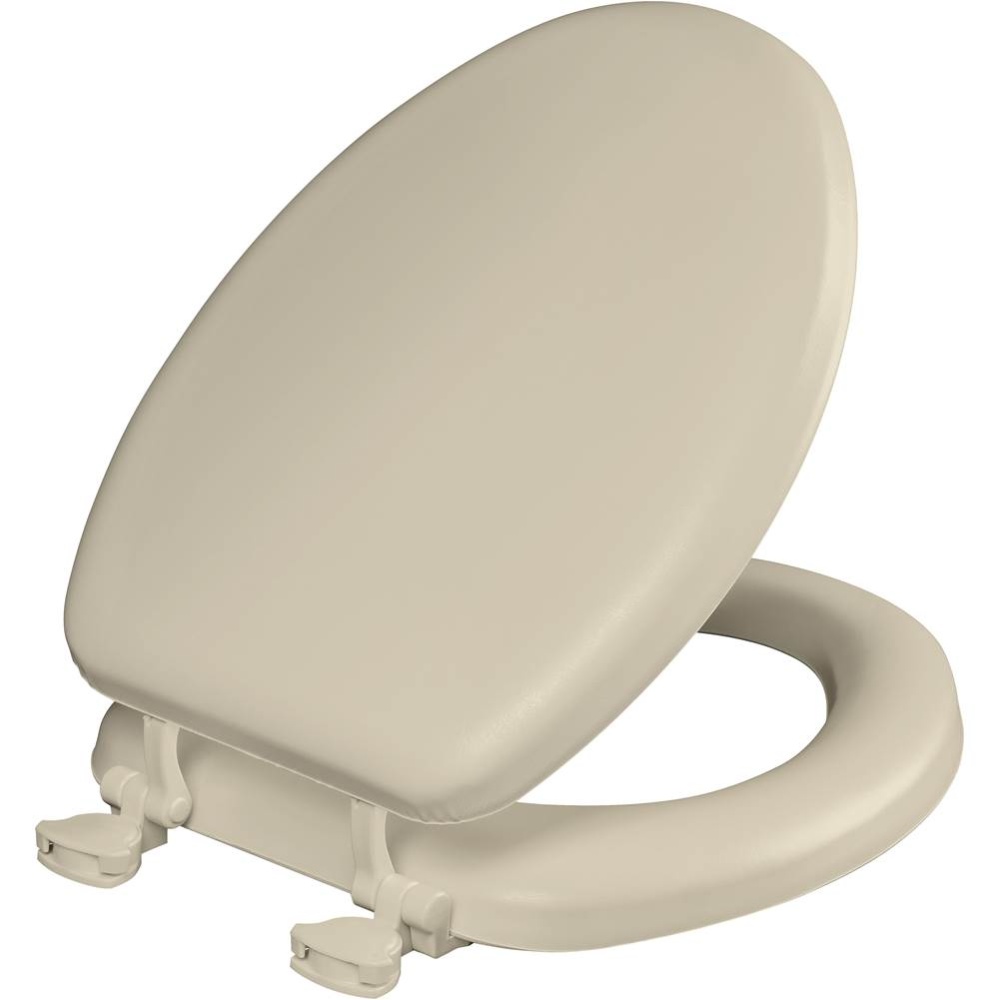 115EC Mayfair by Bemis Eden Elongated Cushioned Vinyl Soft Toilet Seat in Bone Featuring Stay-Tite