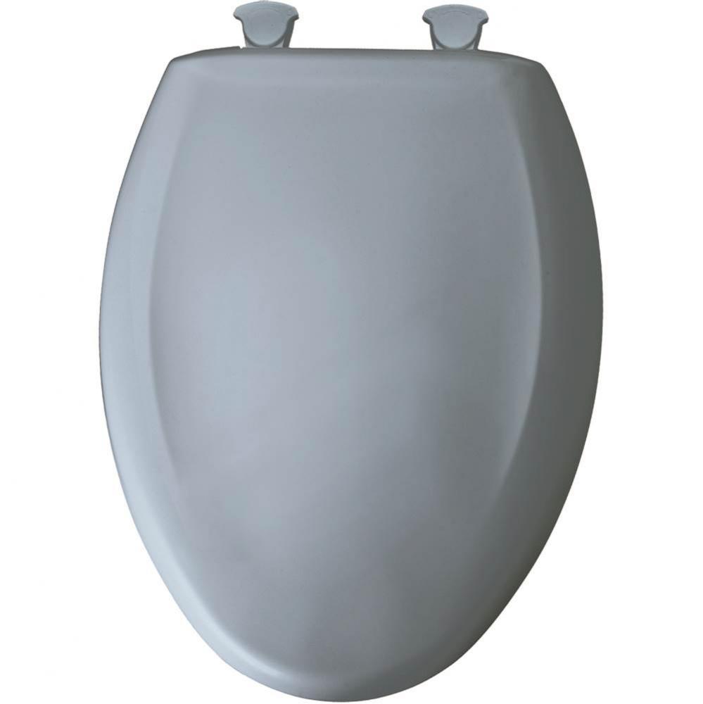 Elongated Plastic Toilet Seat in Sky Blue with STA-TITE Seat Fastening System, Easy-Clean & Ch