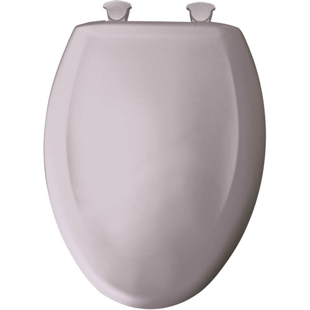 Elongated Plastic Toilet Seat in Lilac Grey with STA-TITE Seat Fastening System, Easy-Clean &