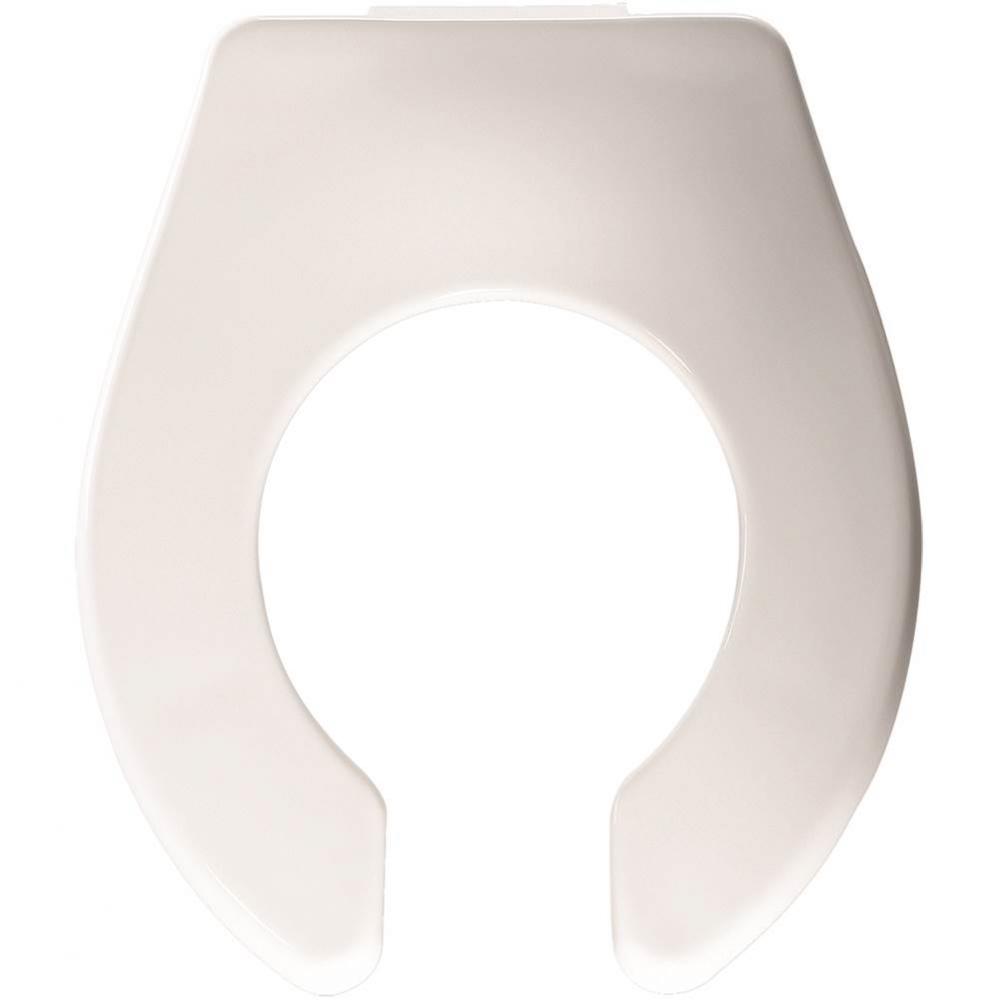 Olsonite Baby Bowl Open Front Less Cover Commercial Plastic Toilet Seat in White with STA-TITE
