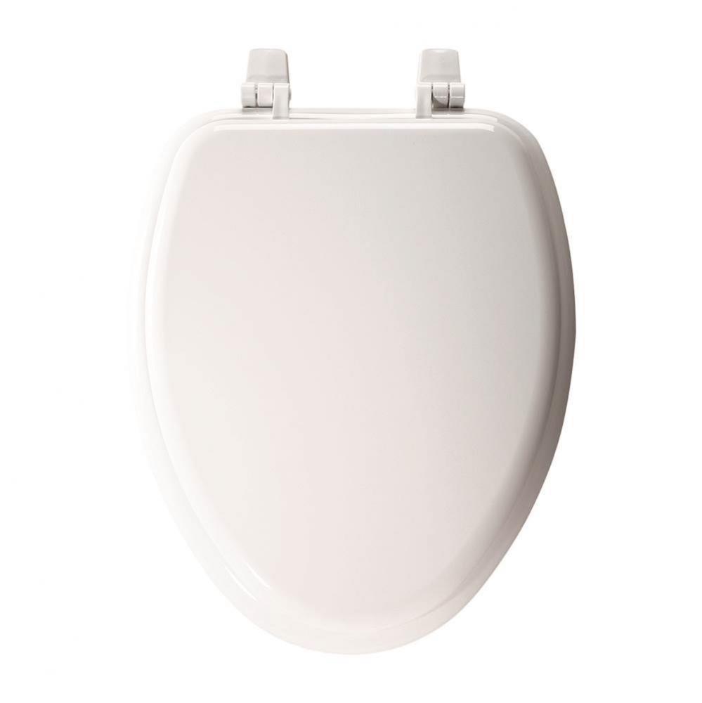 Bemis Elongated Enameled Wood Toilet Seat in White with Top-Tite® Hinge