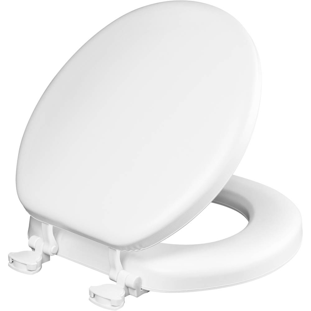 15EC Mayfair by Bemis Eden Round Cushioned Vinyl Soft Toilet Seat in White Featuring Stay-Tite Sea