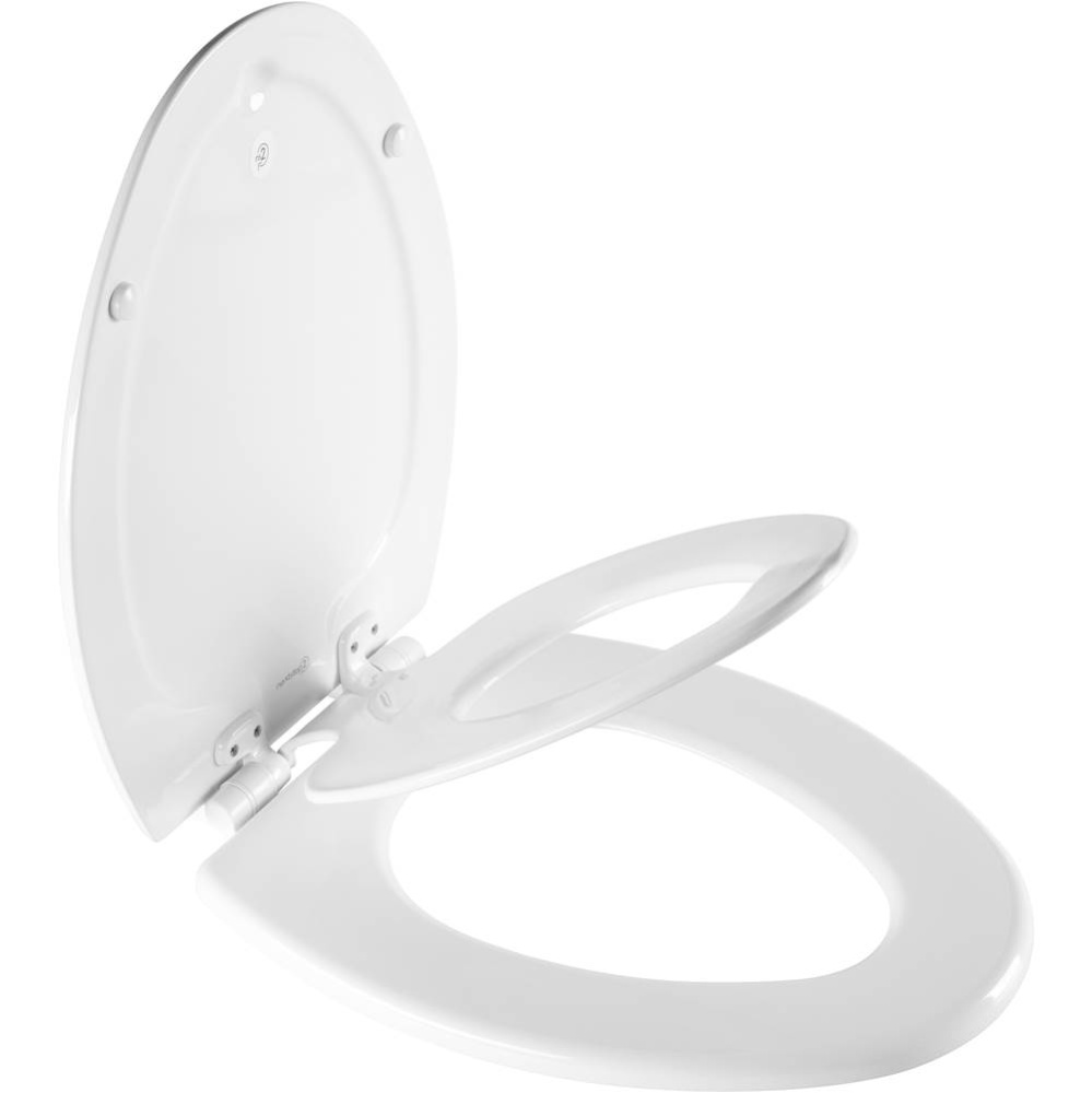 1888SLOW Bemis NextStep2 Elongated Enameled Wood Potty Training Toilet Seat in White Featuring Sta