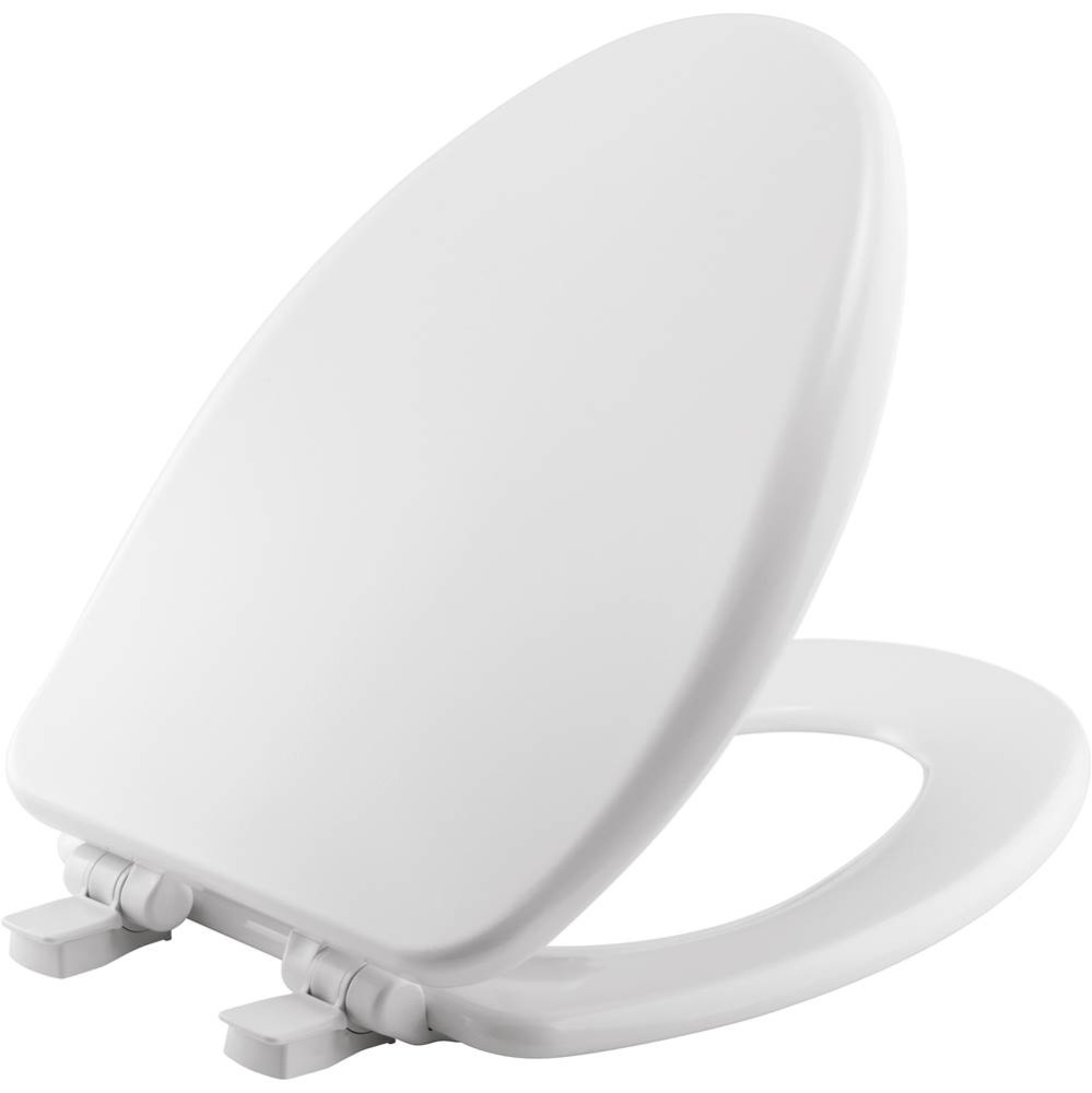 19170PLE4 Bemis Alesio Elongated Enameled Wood Toilet Seat in White Featuring Stay-Tite Seat Faste