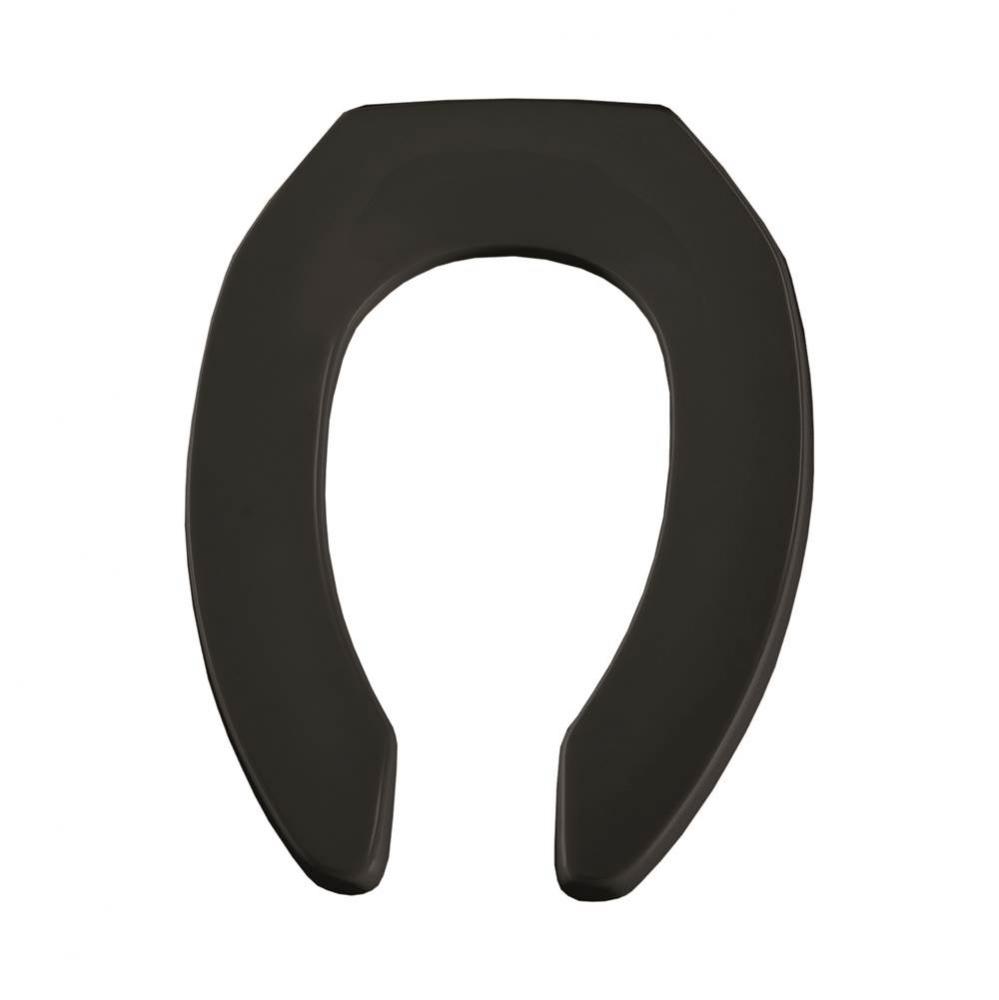 Bemis Elongated Open Front Less Cover Commercial Plastic Toilet Seat in Black with Stay·Tite&