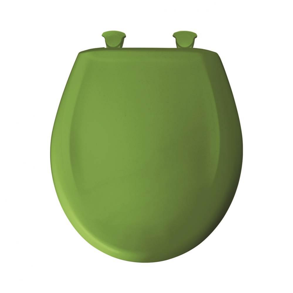 Round Plastic Toilet Seat in Fresh Green with STA-TITE Seat Fastening System, Easy-Clean & Cha