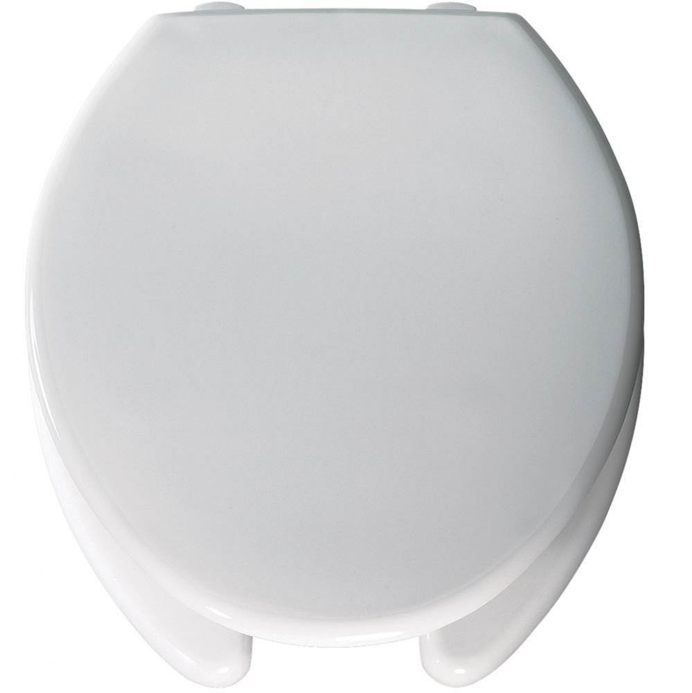 Bemis Round Open Front with Cover Medic-Aid® Plastic Toilet Seat in White with STA-TITE®