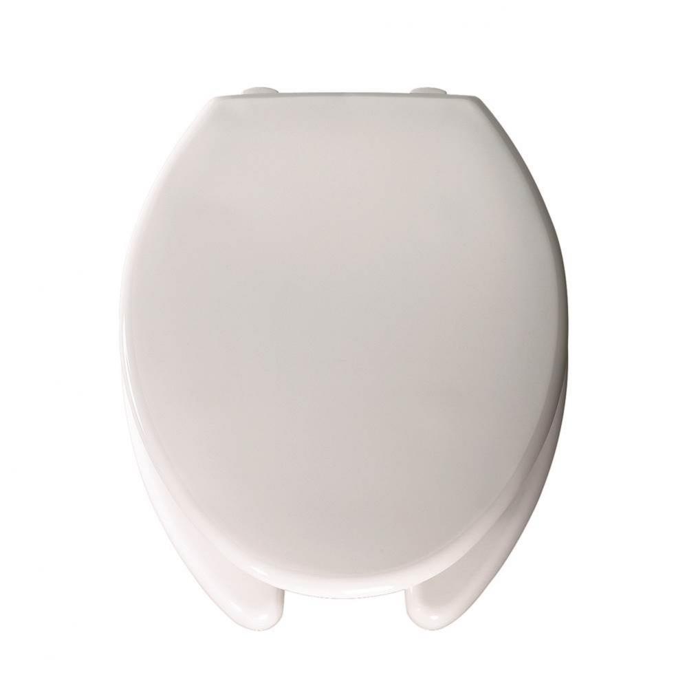 Elongated Open Front With Cover Medic-Aid Plastic Toilet Seat in White with STA-TITE Commercial Fa