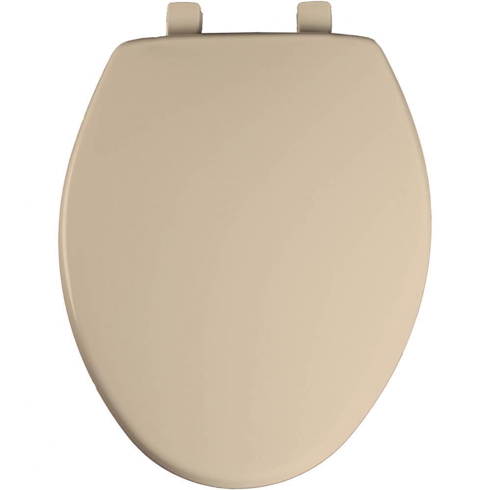 Elongated Plastic Toilet Seat in Bone with Easy-Clean & Change and Whisper-Close Hinge