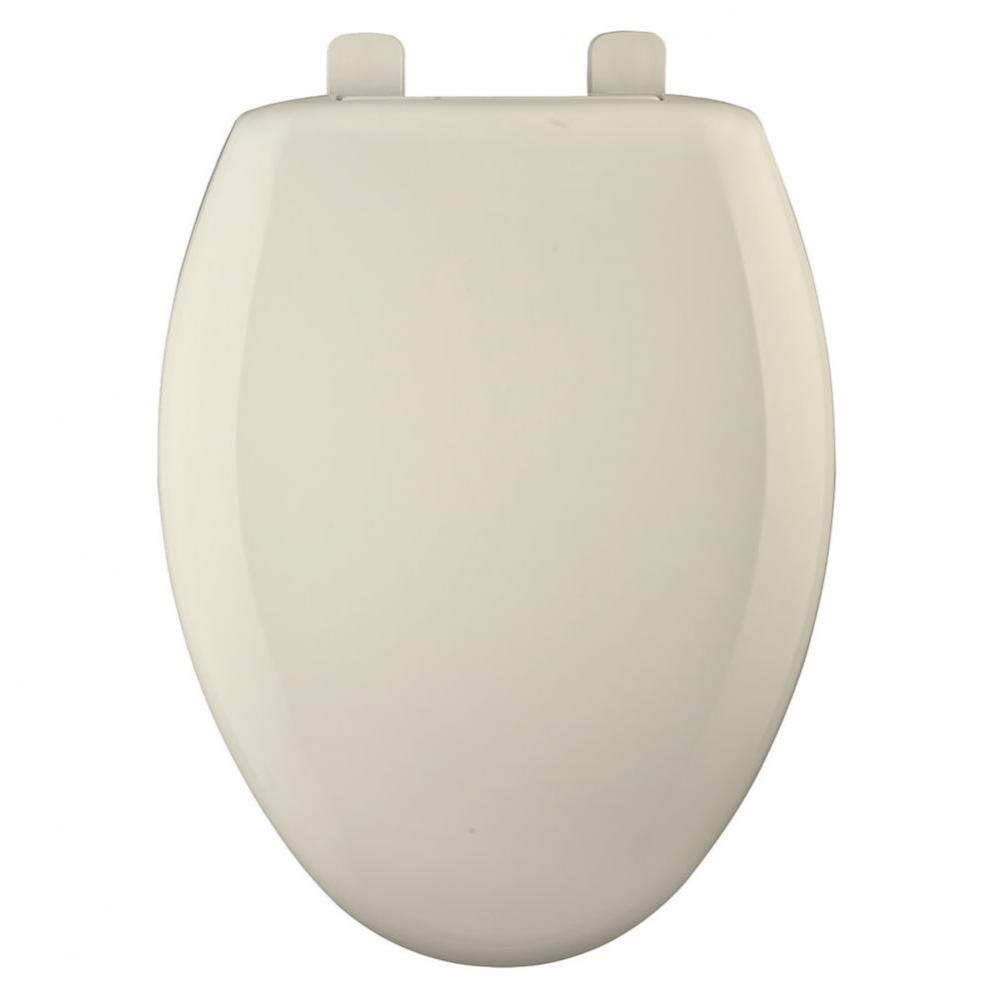 Bemis Elongated Hospitality Plastic Toilet Seat in Bone with STA-TITE® Commercial Fastening S