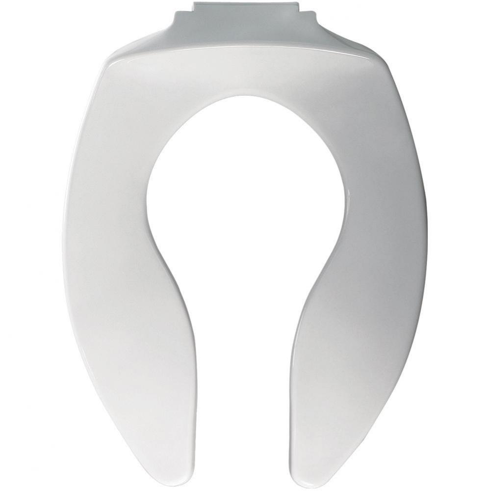 Church Elongated Open Front Less Cover Commercial Plastic Posturemold® Toilet Seat in White w