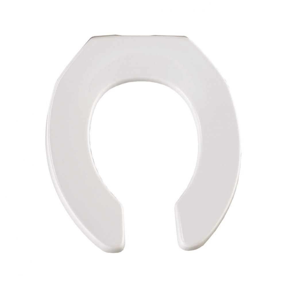 Bemis Round Open Front Less Cover Commercial Plastic Toilet Seat in White with STA-TITE® Comm