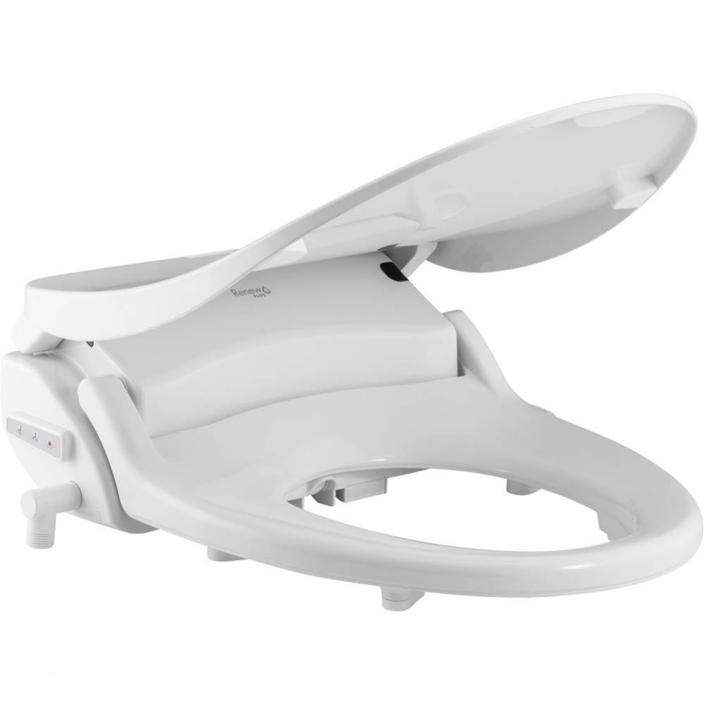 Renew Bidet Cleansing Spa Round Toilet Seat in White with Easy-Clean & Change and Whisper-Clos