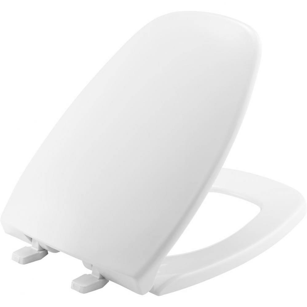 Elongated Plastic Toilet Seat - White